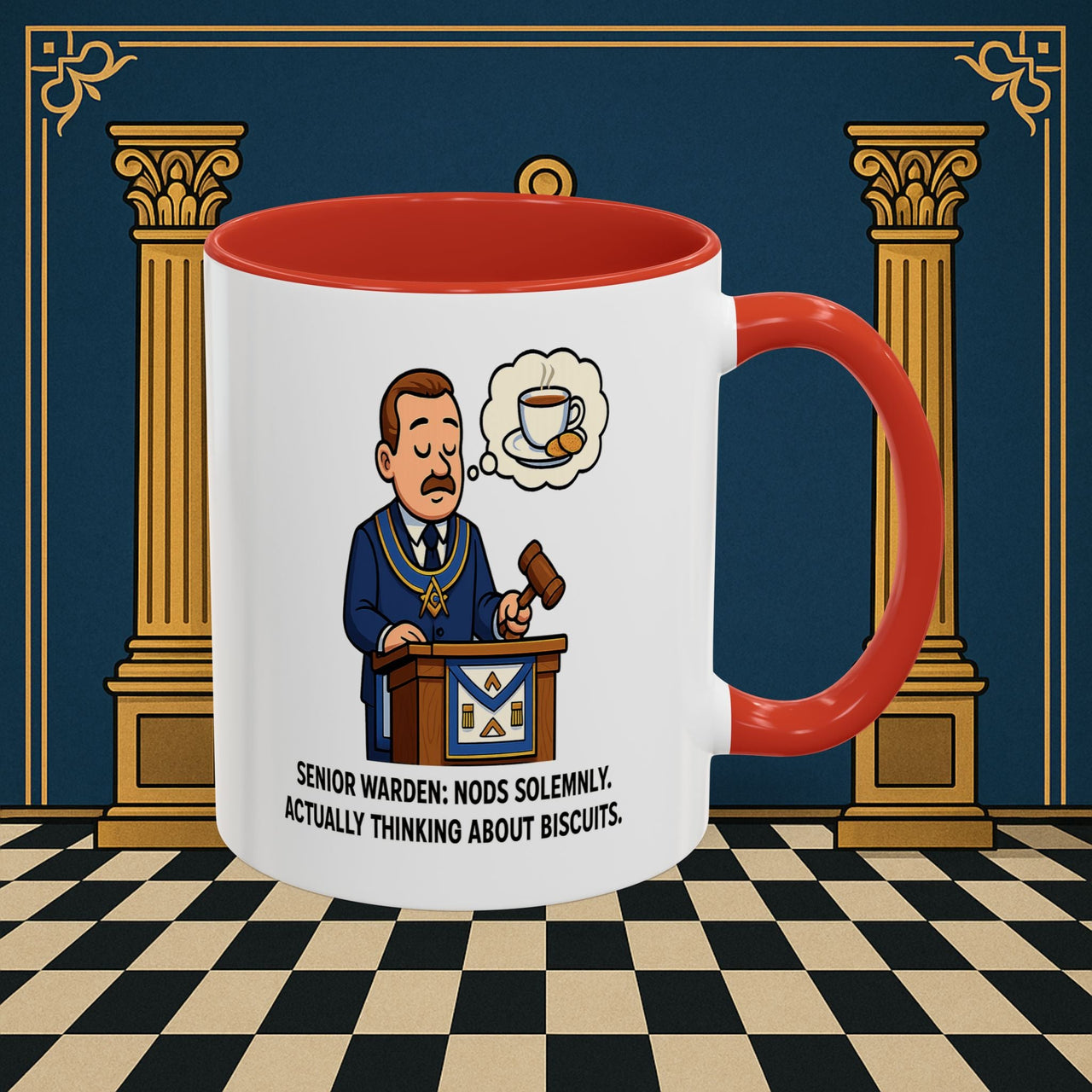 Masonic Mugs - Biscuits on the Brain - Senior Warden Printify