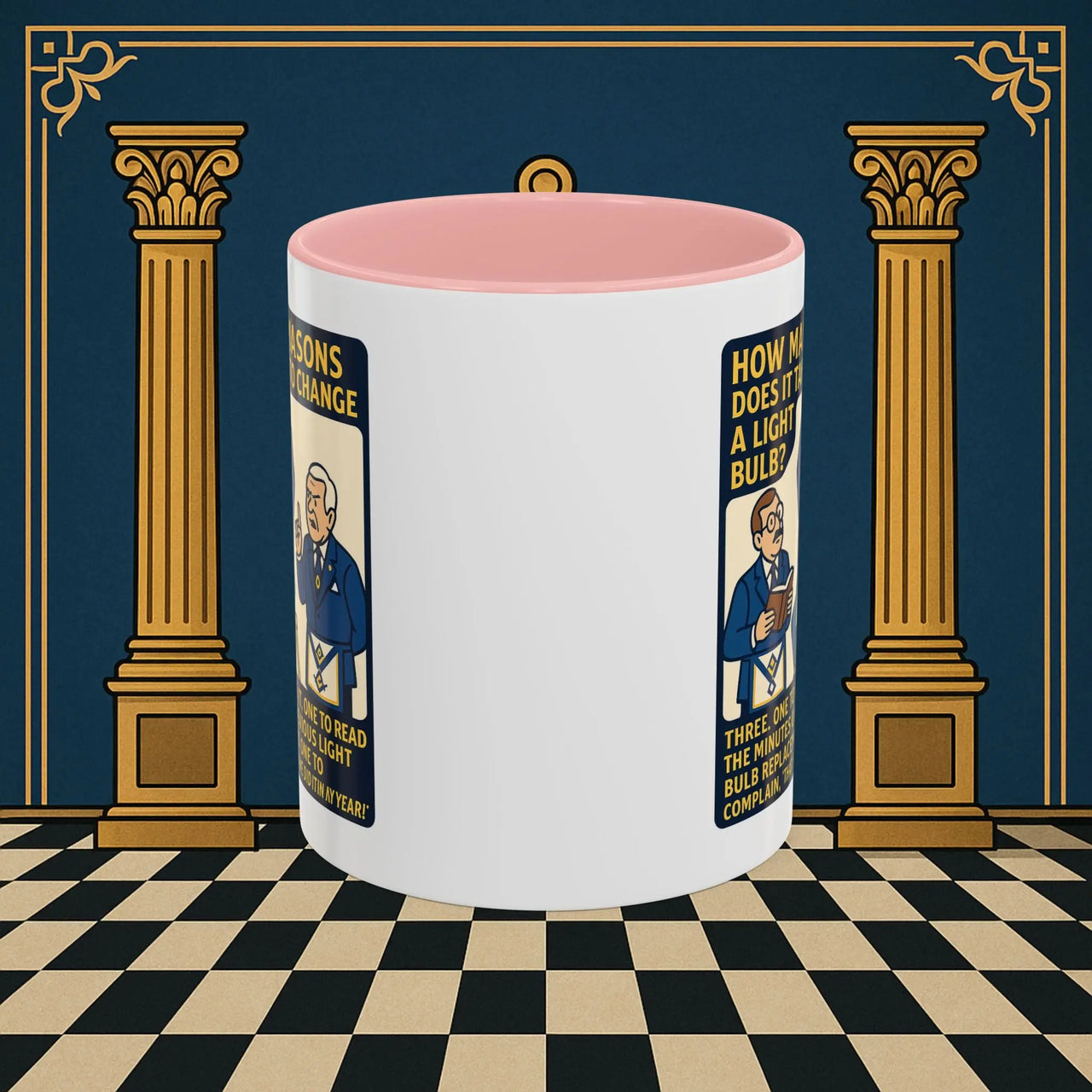 Masonic Mugs Ready to Go – How Many Masons? (Accent Coloured 11oz Mug) Printify