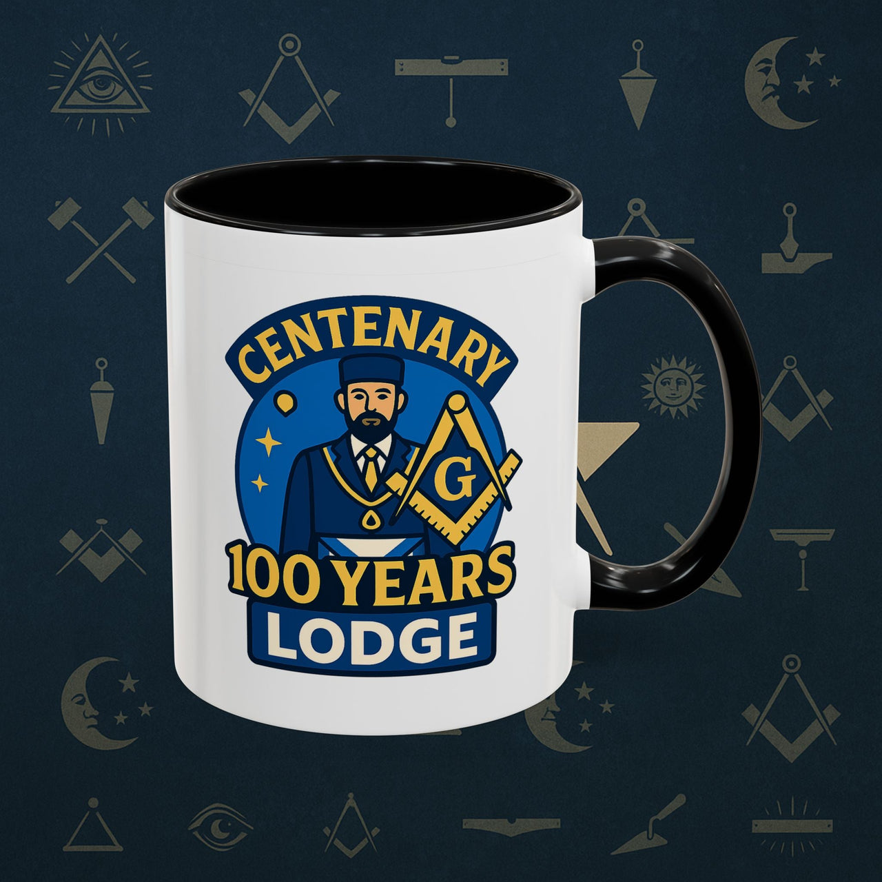 Masonic Mugs - Centennial Brotherhood - 100 years lodge anniversary Printify