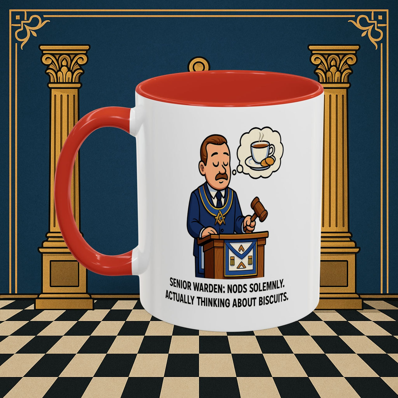 Masonic Mugs - Biscuits on the Brain - Senior Warden Printify