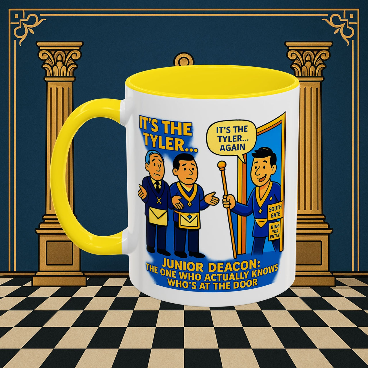 Masonic Mugs - Masonic Mysteries Unveiled: Lodge Leadership Comedy, Junior Deacon Printify