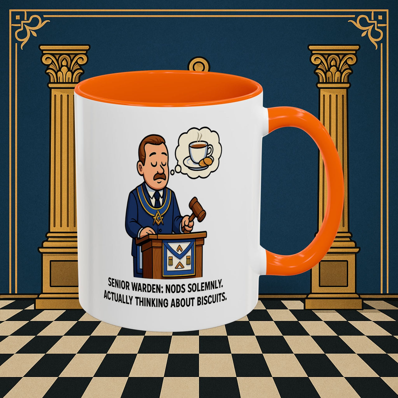 Masonic Mugs - Biscuits on the Brain - Senior Warden Printify