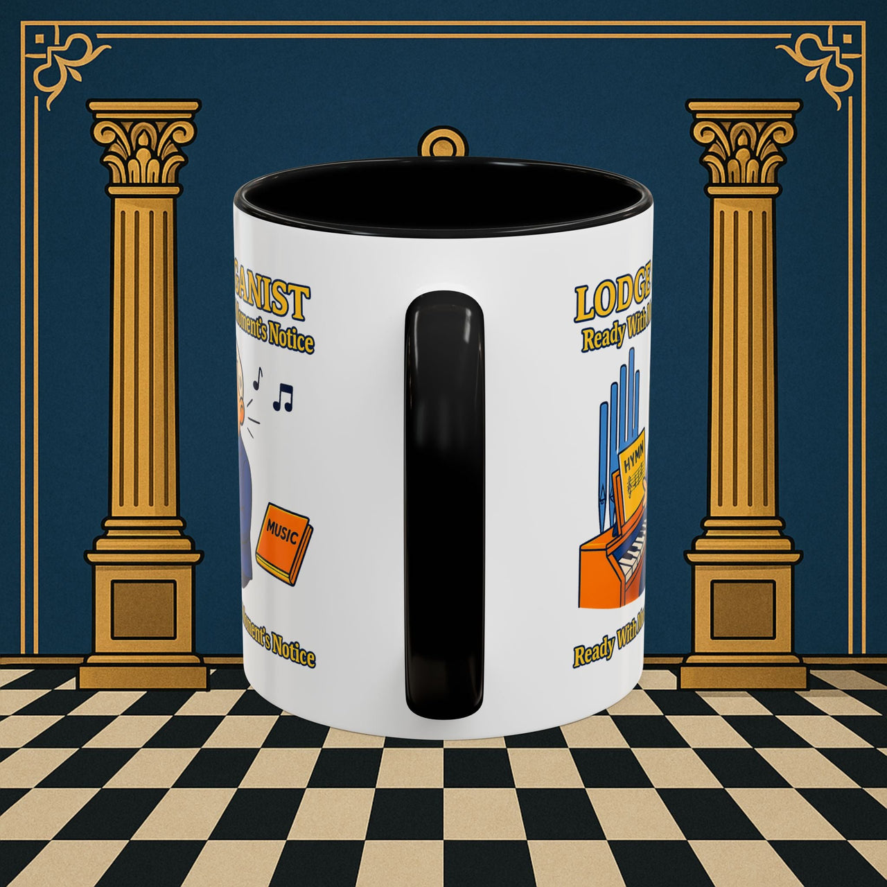 Masonic Mugs - Lodge Organist at the Ready - Organist Printify