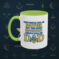 Masonic Mugs Ready to Go – Brother and Dad (Accent Coloured 11oz Mug) Printify
