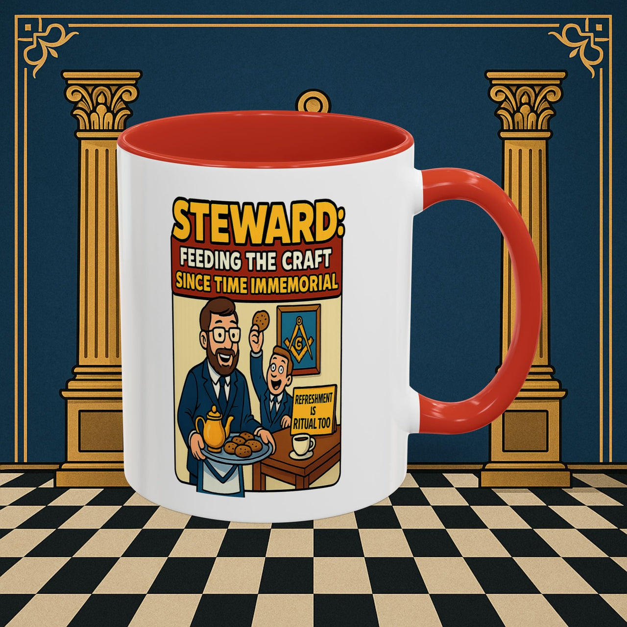 Masonic Mugs - Feeding Freemasonry's Fellowship - Steward Printify