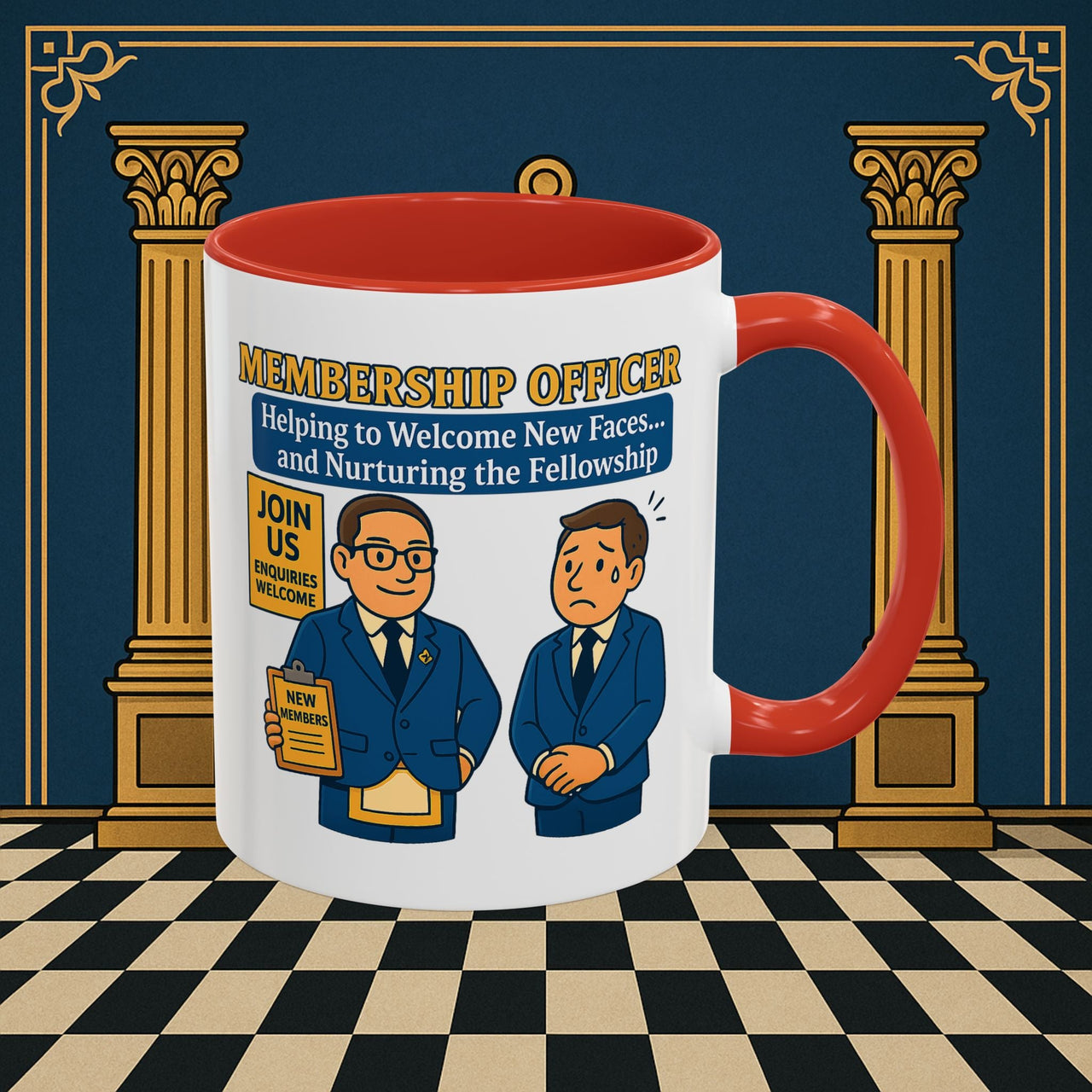 Masonic Mugs - Welcome to the Club - Membership Secretary Printify