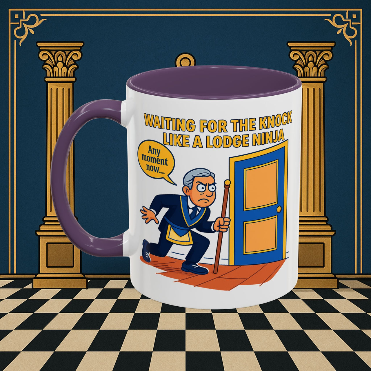 Masonic Mugs - Masonic Anticipation: Lodge Ninja in Waiting, Junior Deacon Printify