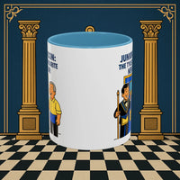 Masonic Mugs - Junior Deacon: Tea Break Truce, Masonic Brotherhood Cartoon, Junior Deacon Printify