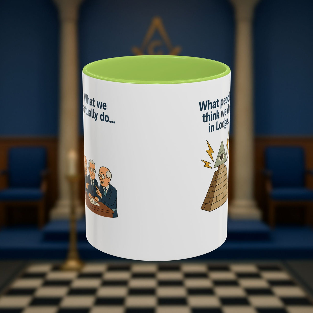 Masonic Mugs Ready to Go – Just for the Ceremony (Accent Coloured 11oz Mug) Printify