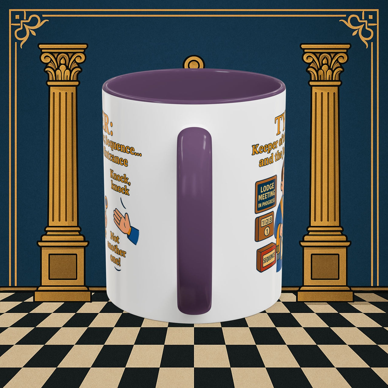 Masonic Mugs - Tyler's Doorway Dilemma - Tyler Printify