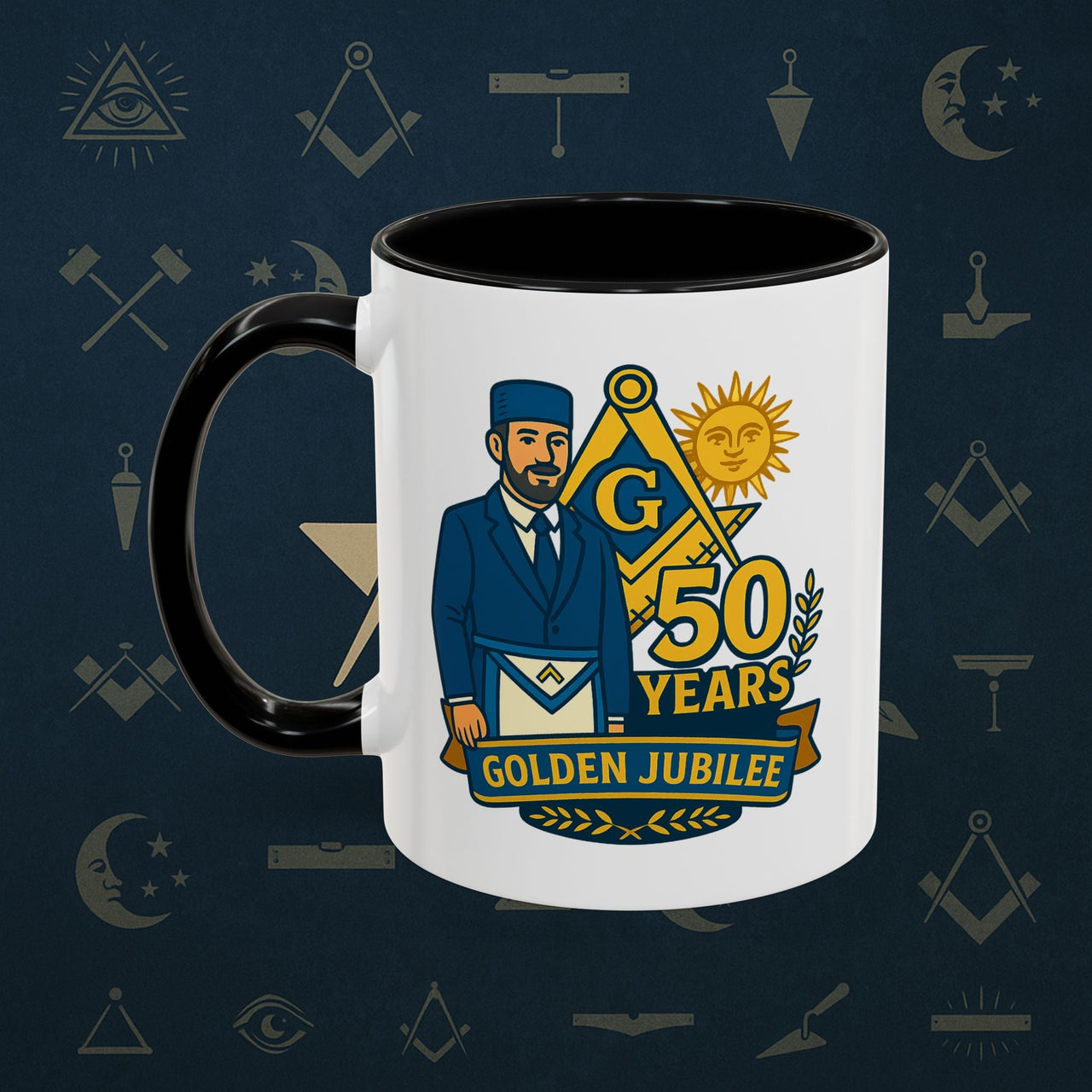 Masonic Mugs - Masonic Golden Jubilee - 50 years anniversary Printify