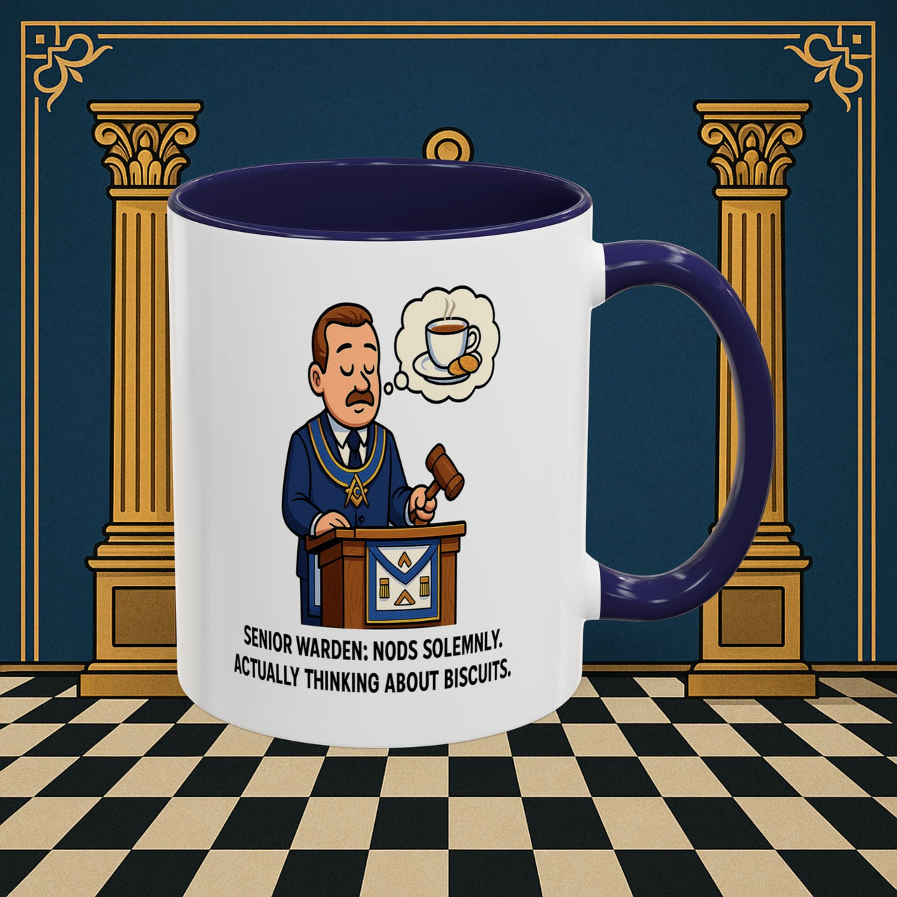 Masonic Mugs - Biscuits on the Brain - Senior Warden Printify
