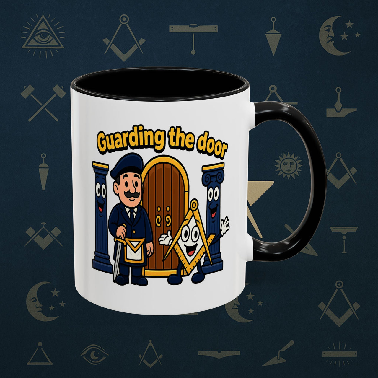 Masonic Mugs - Guarding the Door - Tyler Printify