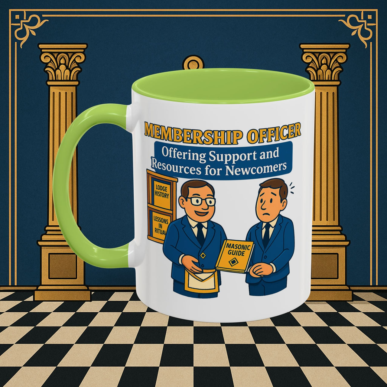 Masonic Mugs - Welcoming New Brothers - Membership Secretary Printify