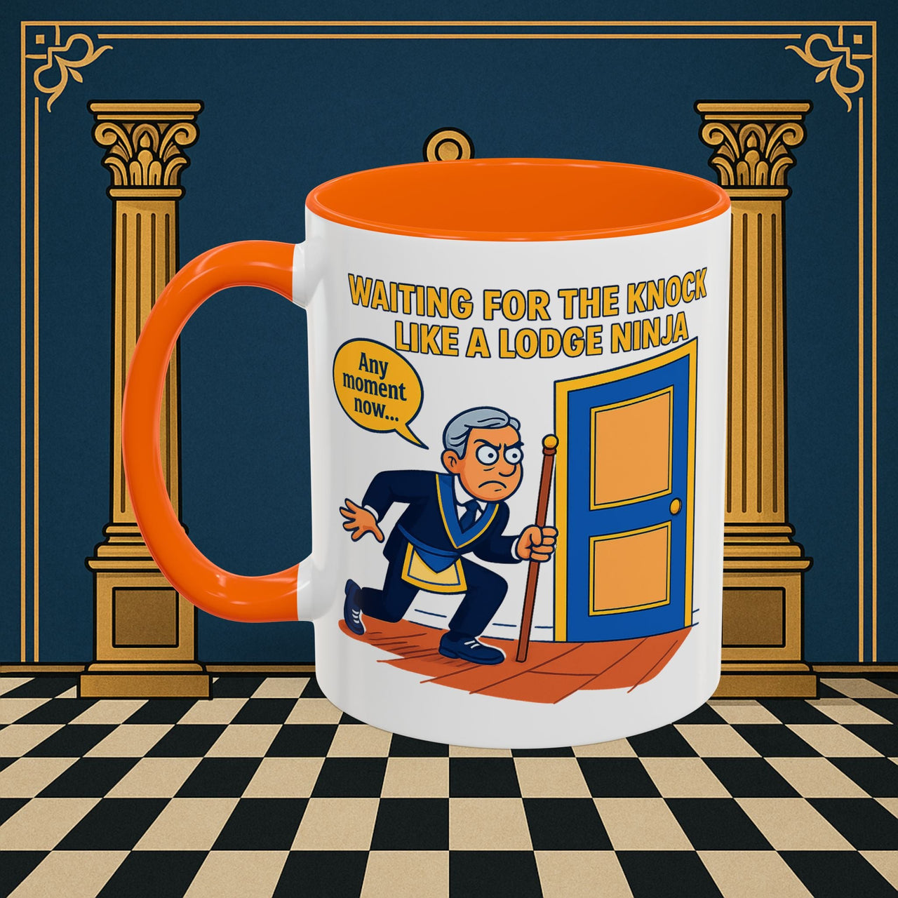 Masonic Mugs - Masonic Anticipation: Lodge Ninja in Waiting, Junior Deacon Printify