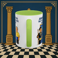 Masonic Mugs - Junior Deacon: Tea Break Truce, Masonic Brotherhood Cartoon, Junior Deacon Printify
