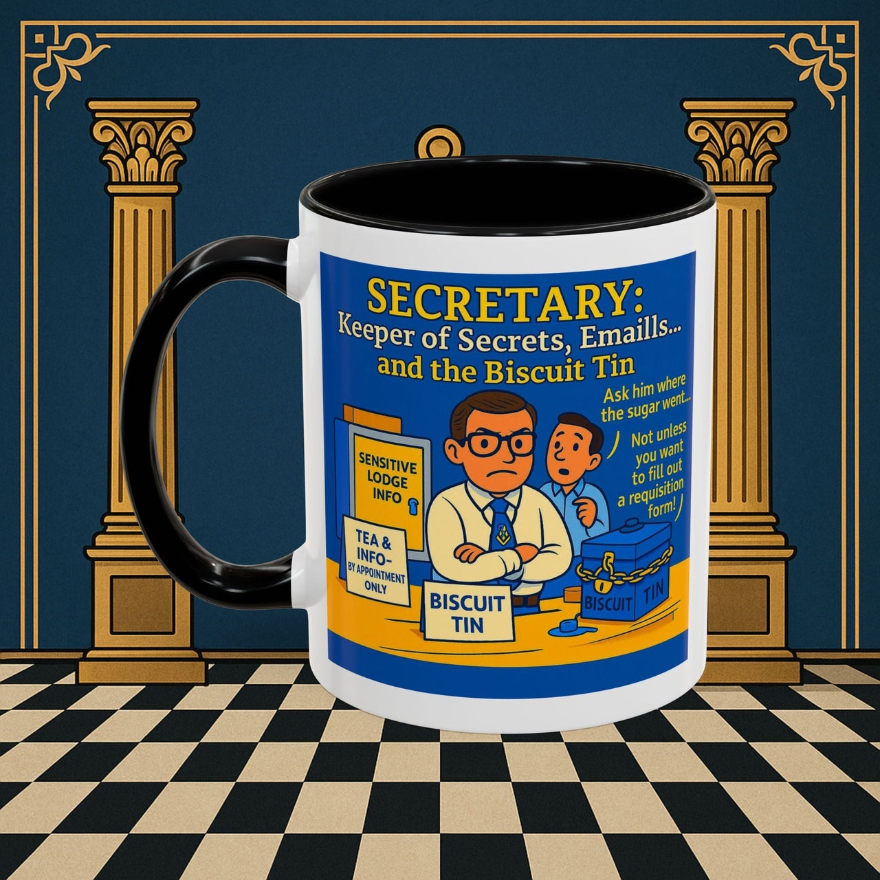 Masonic Mugs - Bureaucratic Biscuit Bouncer - Secretary Printify