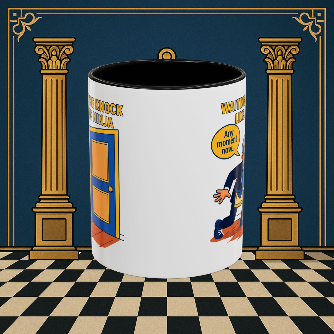 Masonic Mugs - Masonic Anticipation: Lodge Ninja in Waiting, Junior Deacon Printify
