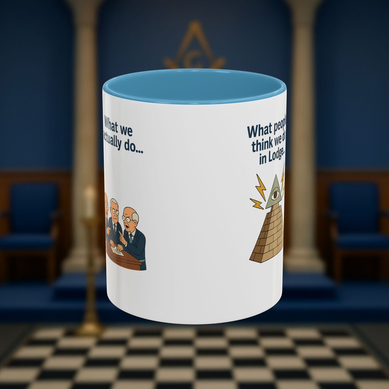 Masonic Mugs Ready to Go – Just for the Ceremony (Accent Coloured 11oz Mug) Printify