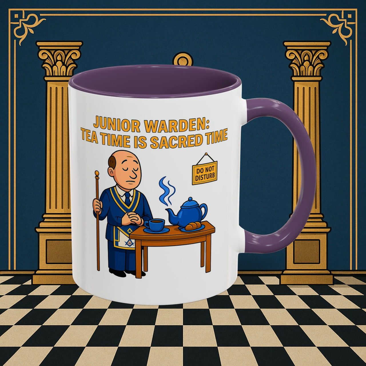 Masonic Mugs - Junior Warden: Tea Time is Sacred, Junior Warden Printify