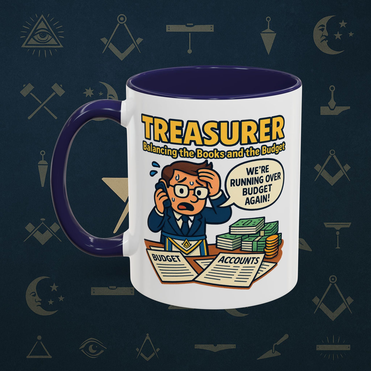 Masonic Mugs - Budget Blues - Treasurer Printify