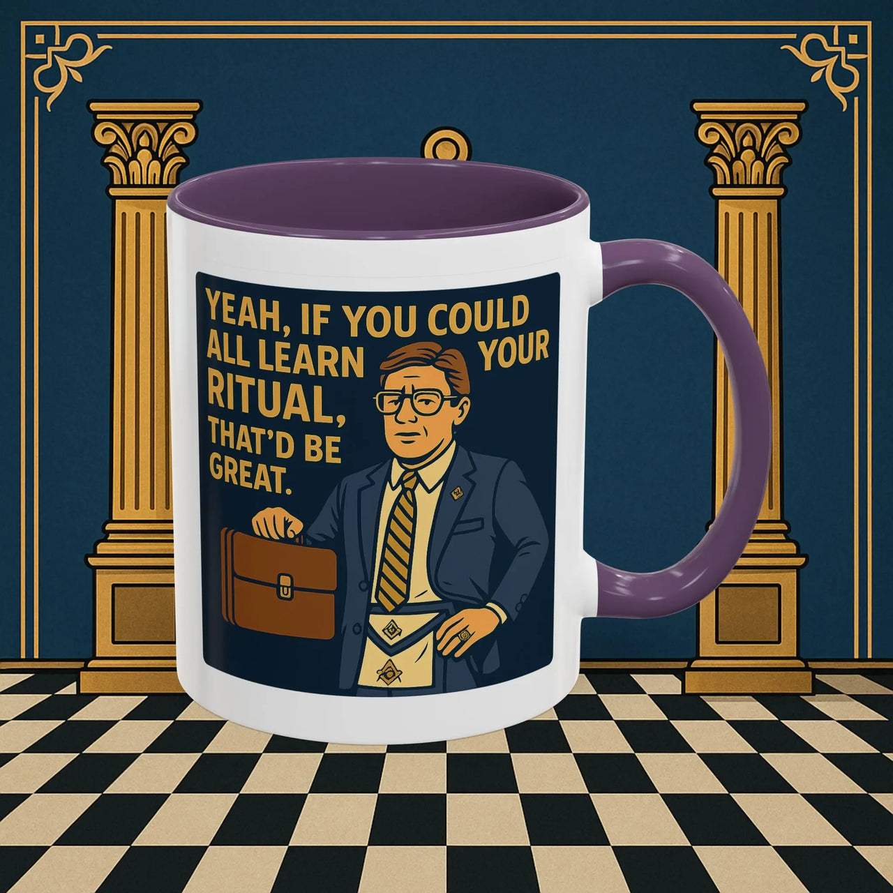 Masonic Mugs Ready to Go – Learn Your Ritual (Accent Coloured 11oz Mug) Printify