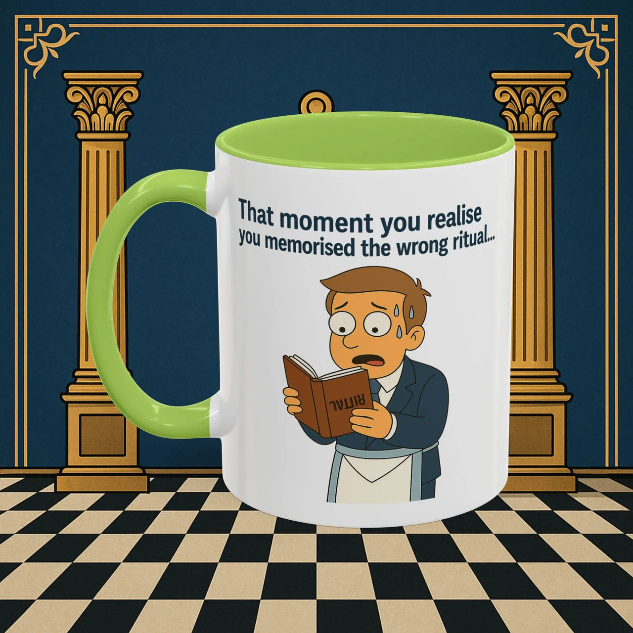 Masonic Mugs Ready to Go – Wrong Ritual (Accent Coloured 11oz Mug) Printify