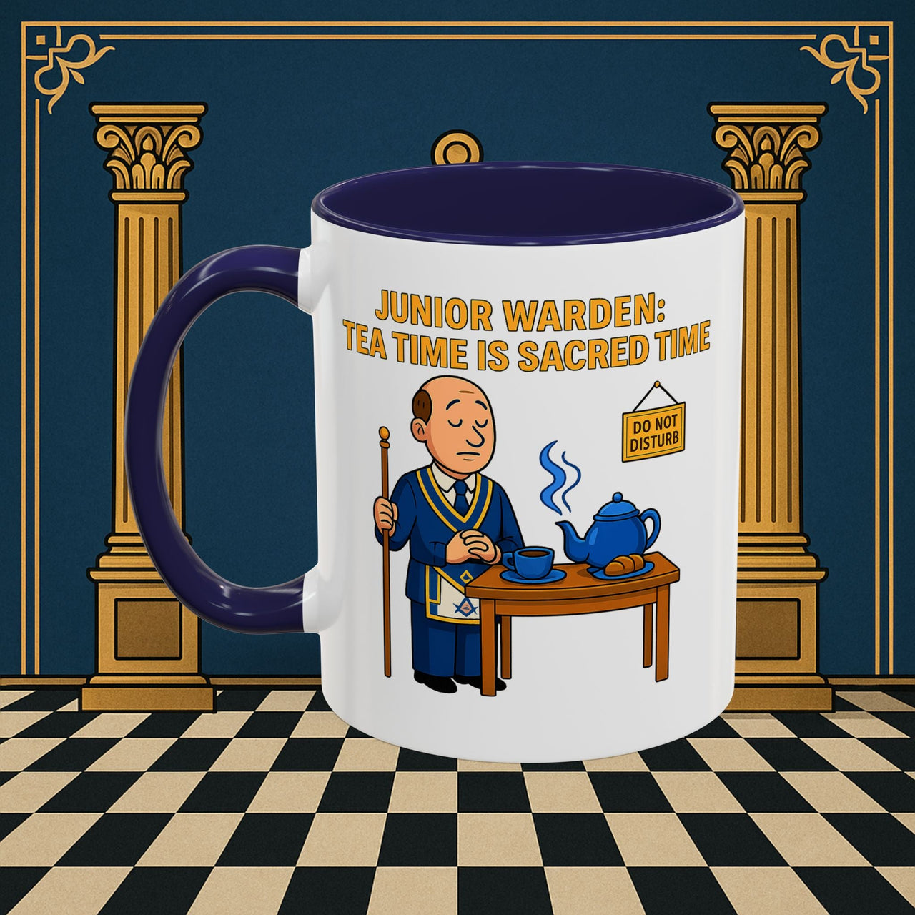Masonic Mugs - Junior Warden: Tea Time is Sacred, Junior Warden Printify