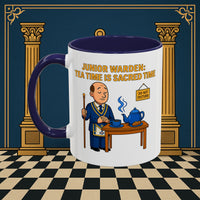 Masonic Mugs - Junior Warden: Tea Time is Sacred, Junior Warden Printify