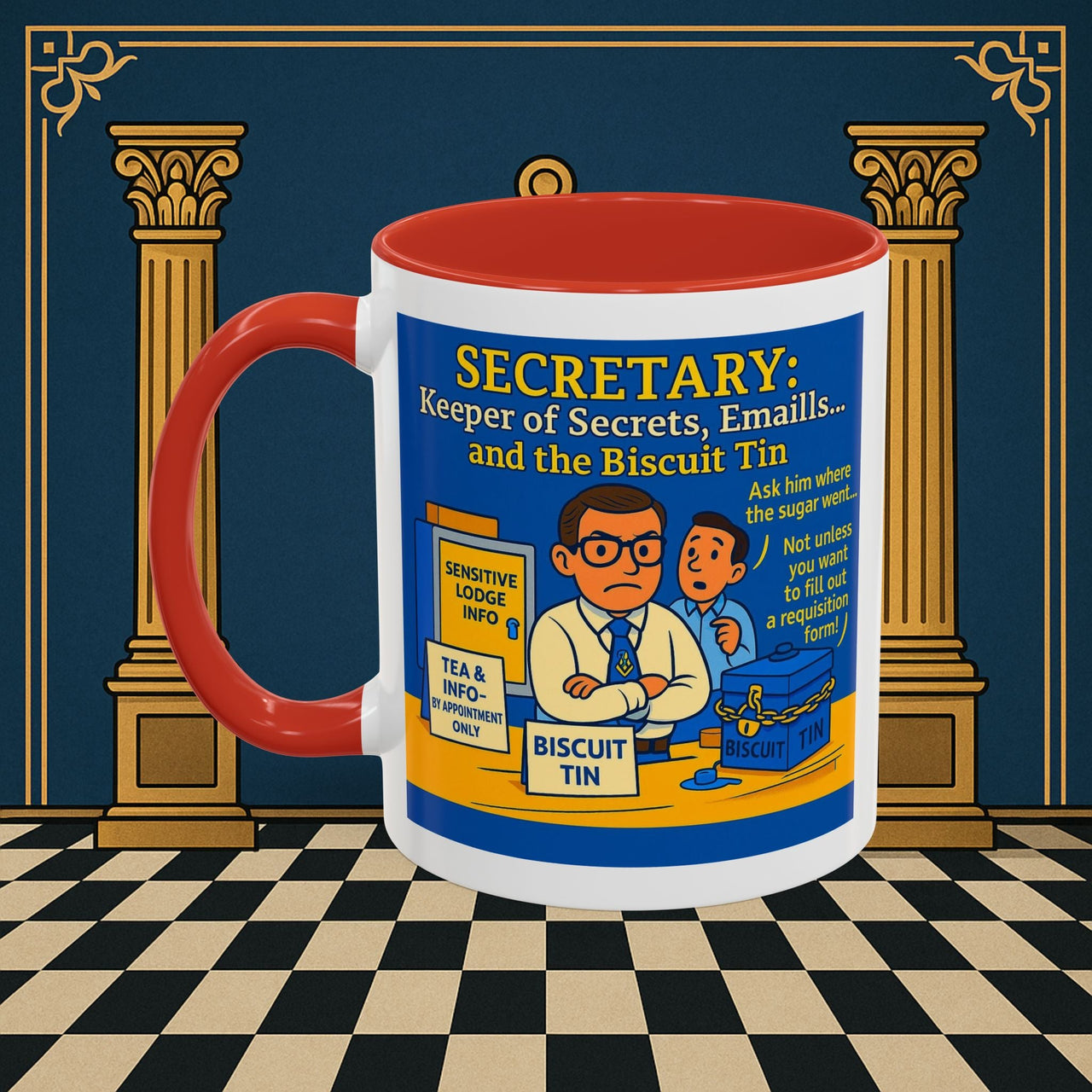 Masonic Mugs - Bureaucratic Biscuit Bouncer - Secretary Printify