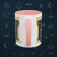 Masonic Mugs Ready to Go – Brotherhood and Unity (Accent Coloured 11oz Mug) Printify