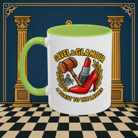 Masonic Mugs – Gavel & Glamour: A Toast to the Ladies (Accent Coloured 11oz Mug) Printify
