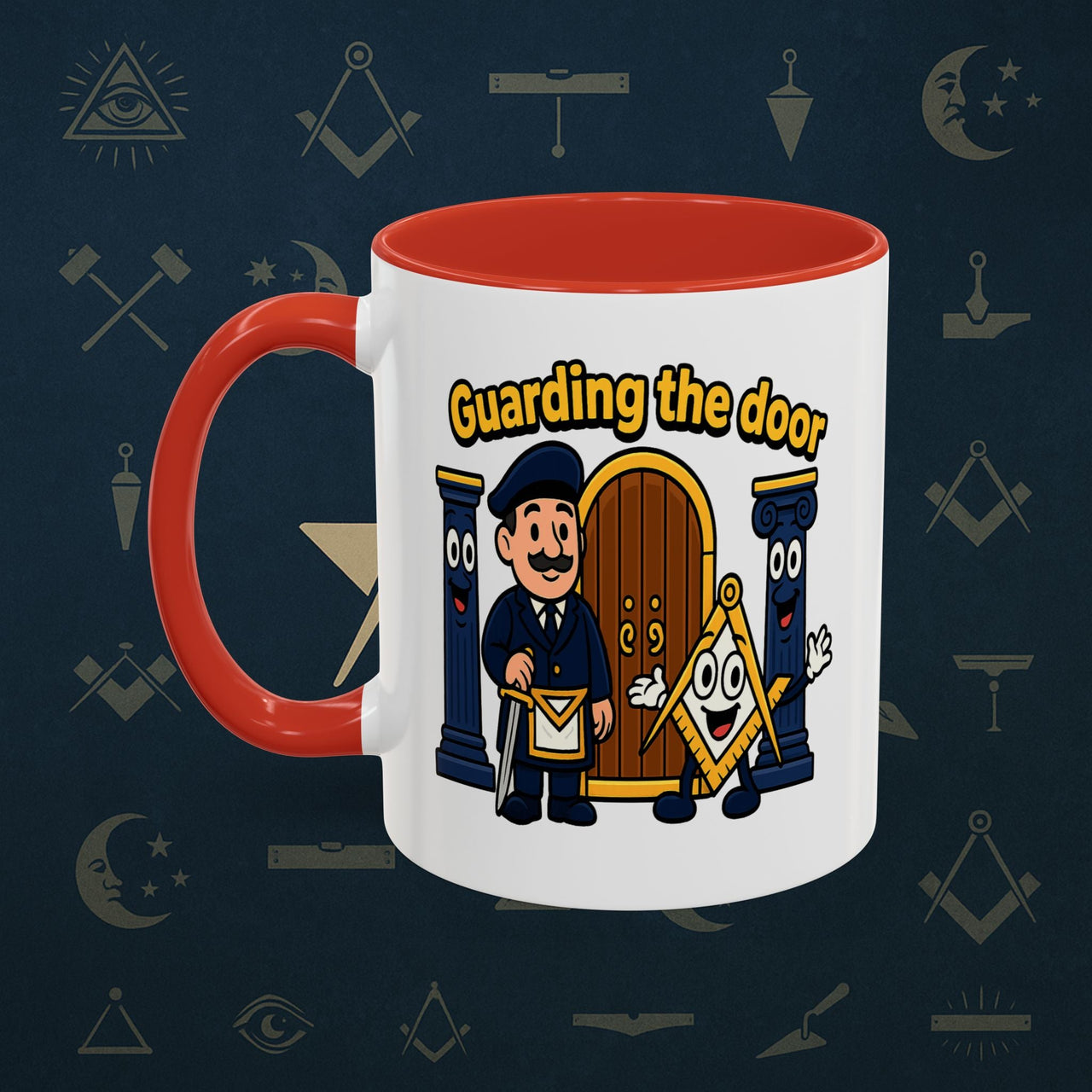 Masonic Mugs - Guarding the Door - Tyler Printify
