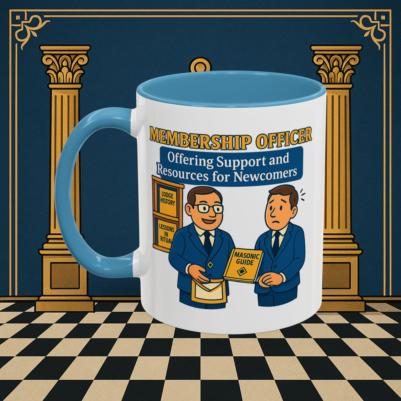 Masonic Mugs - Welcoming New Brothers - Membership Secretary Printify
