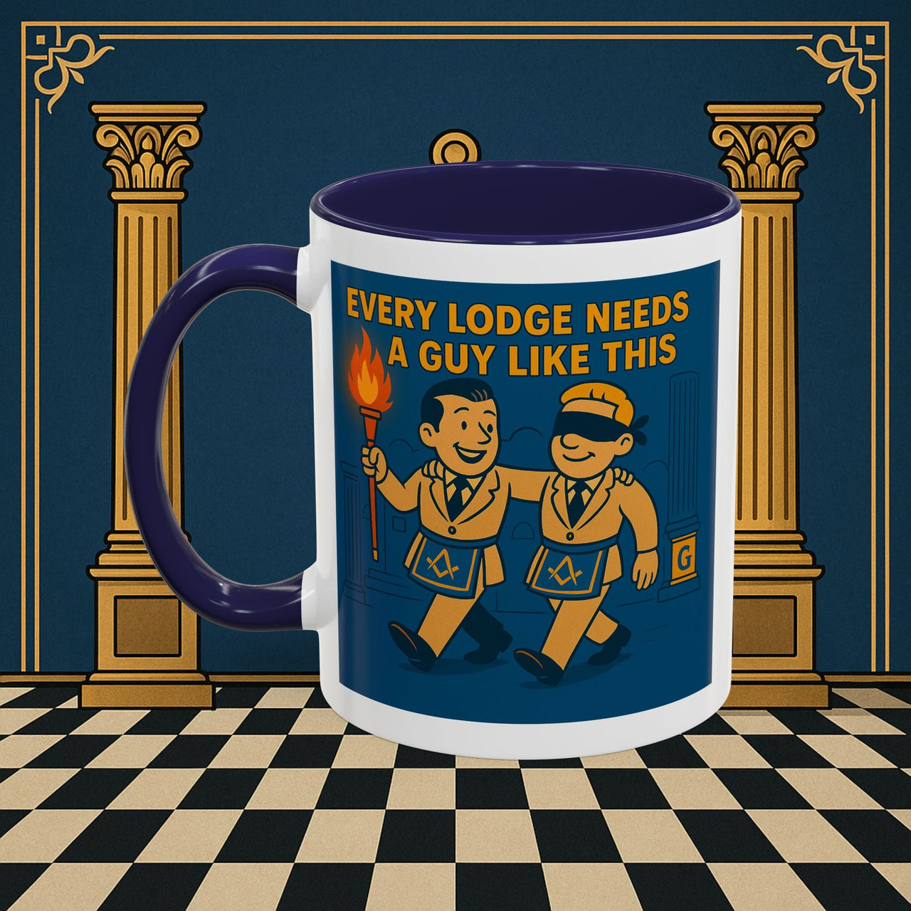 Masonic Mugs Ready to Go – Every Lodge Needs a Guy Like This (Accent Coloured 11oz Mug) Printify