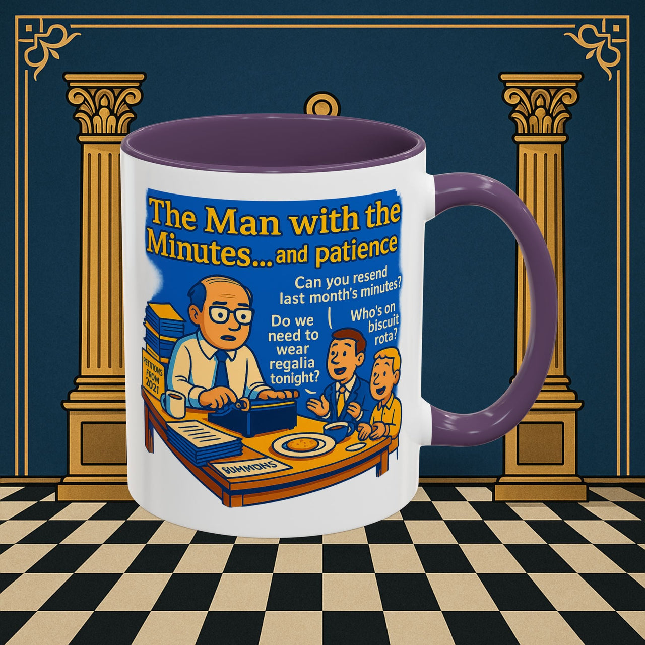 Masonic Mugs - Bureaucratic Blues - Secretary Printify