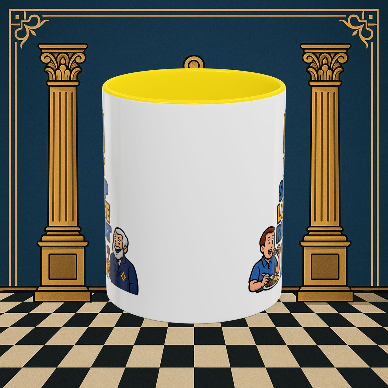 Masonic Mugs Ready to Go – Eat Sleep Lodge Repeat (Accent Coloured 11oz Mug) Printify