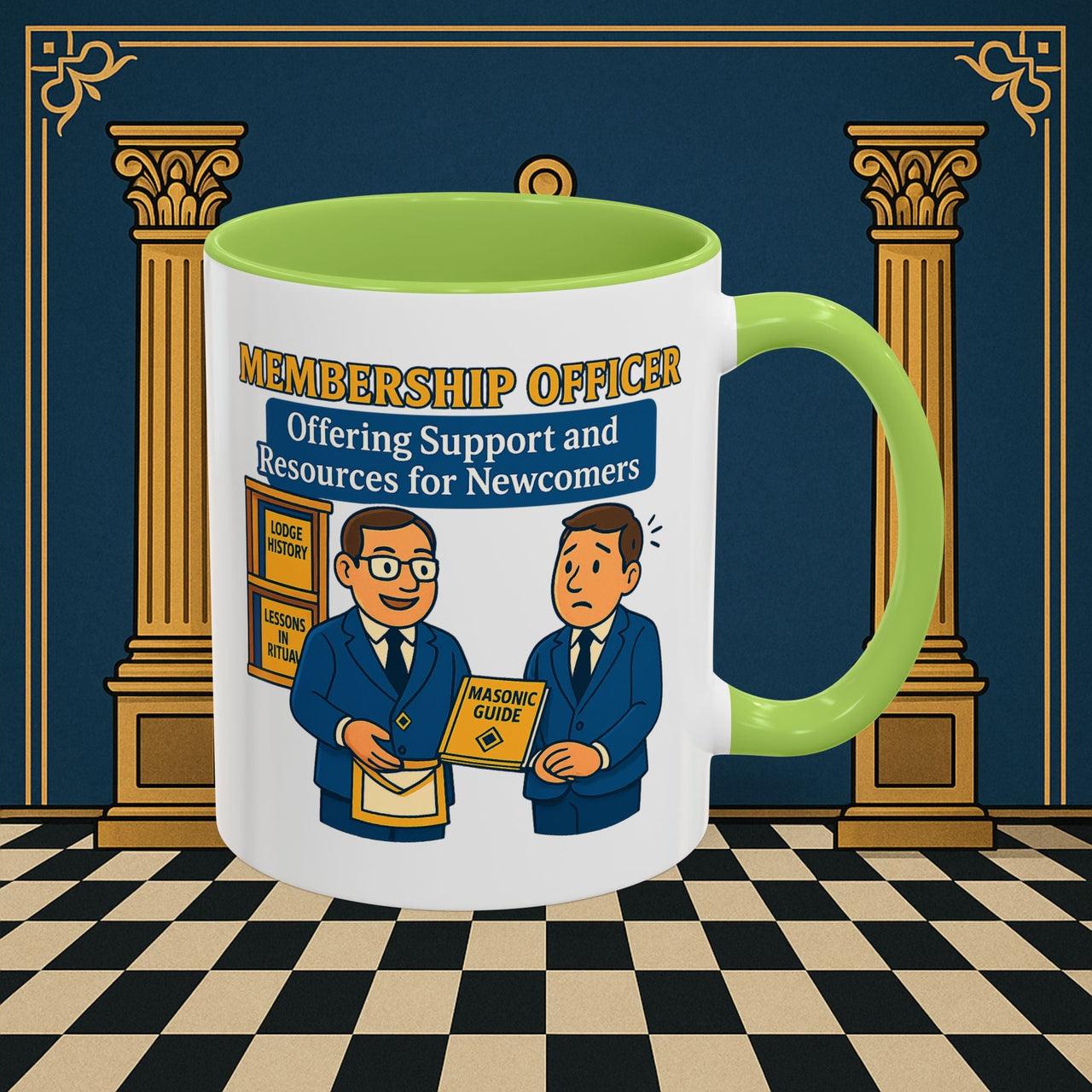 Masonic Mugs - Welcoming New Brothers - Membership Secretary Printify