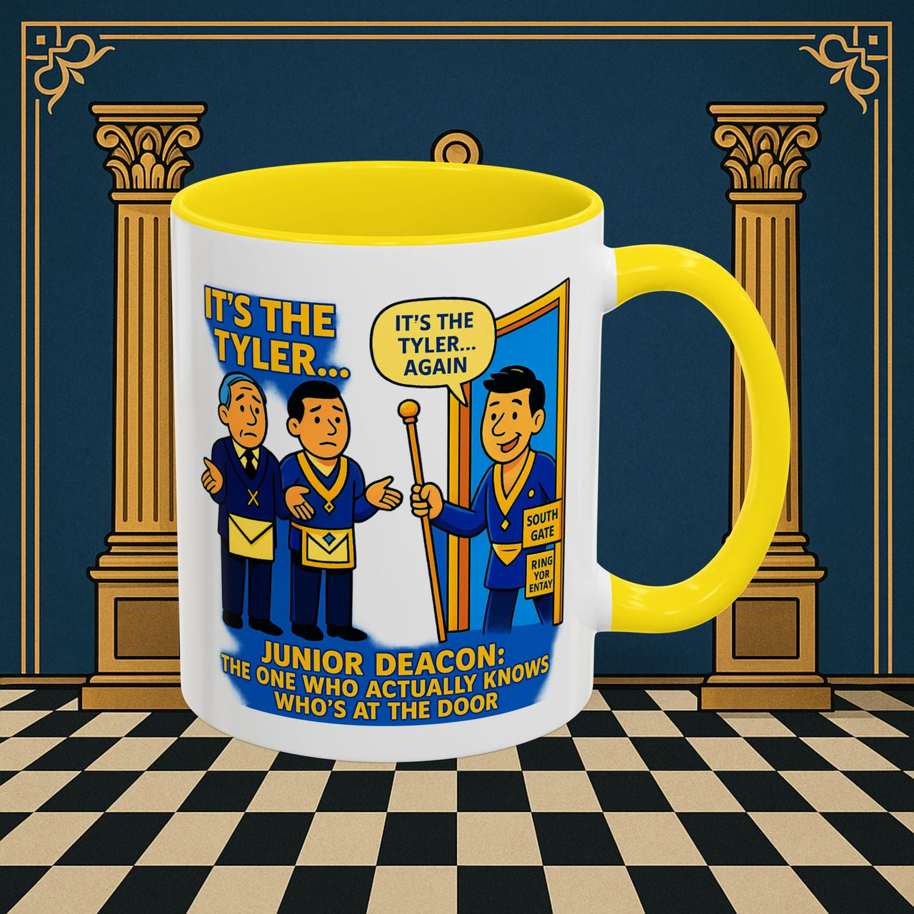 Masonic Mugs - Masonic Mysteries Unveiled: Lodge Leadership Comedy, Junior Deacon Printify