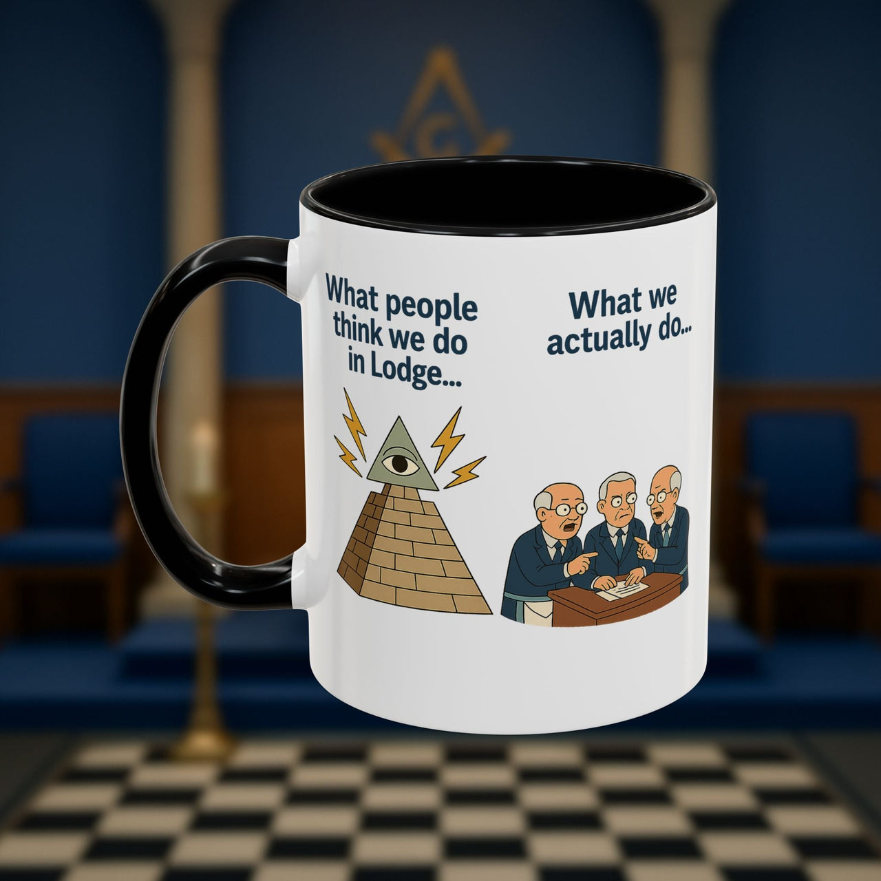 Masonic Mugs Ready to Go – Just for the Ceremony (Accent Coloured 11oz Mug) Printify