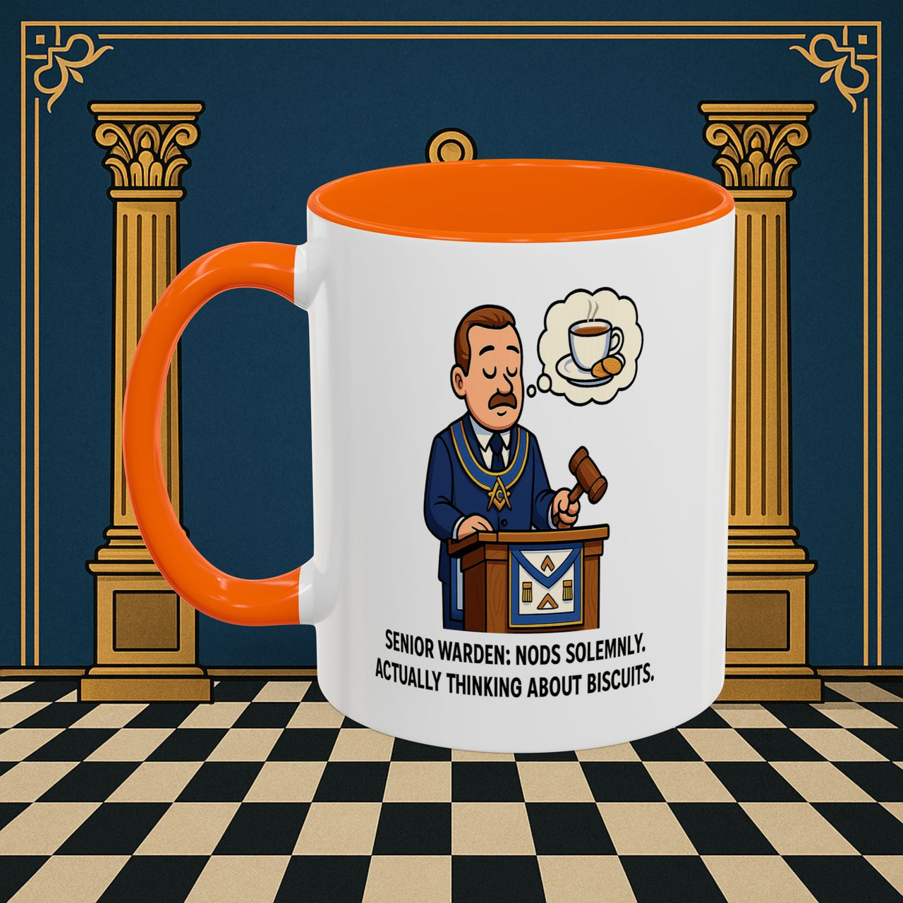 Masonic Mugs - Biscuits on the Brain - Senior Warden Printify