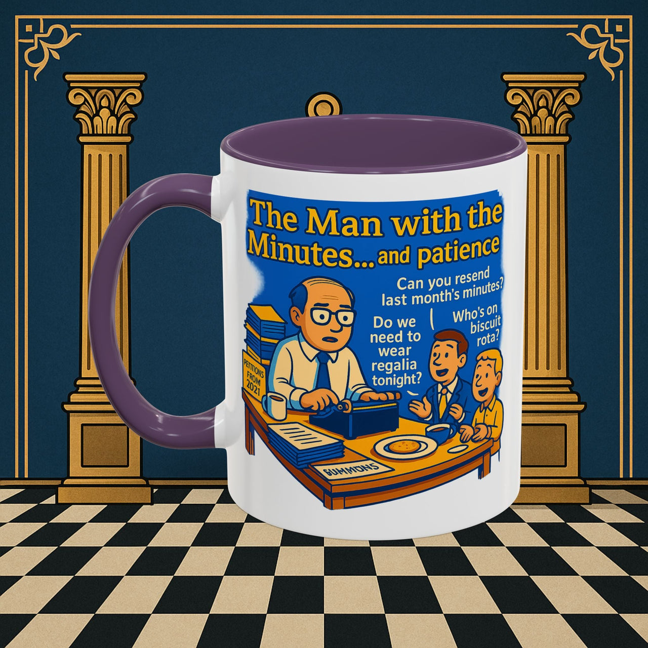 Masonic Mugs - Bureaucratic Blues - Secretary Printify