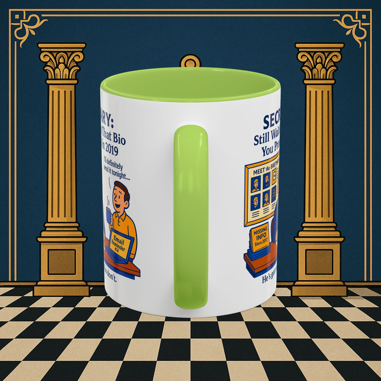 Masonic Mugs - Waiting Game - Secretary Printify
