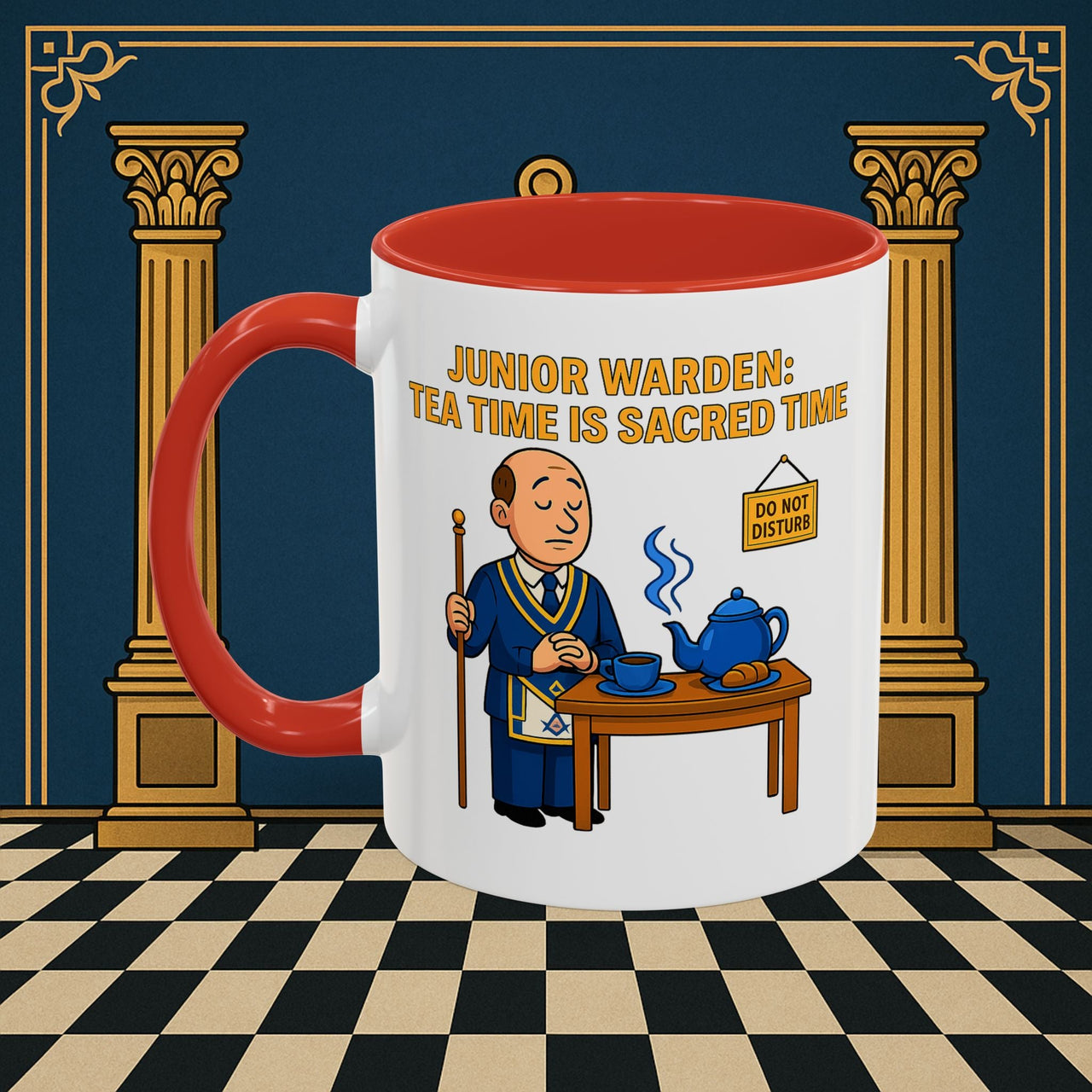 Masonic Mugs - Junior Warden: Tea Time is Sacred, Junior Warden Printify