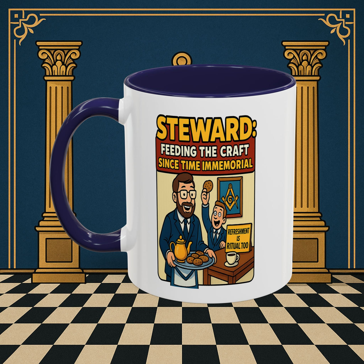 Masonic Mugs - Feeding Freemasonry's Fellowship - Steward Printify