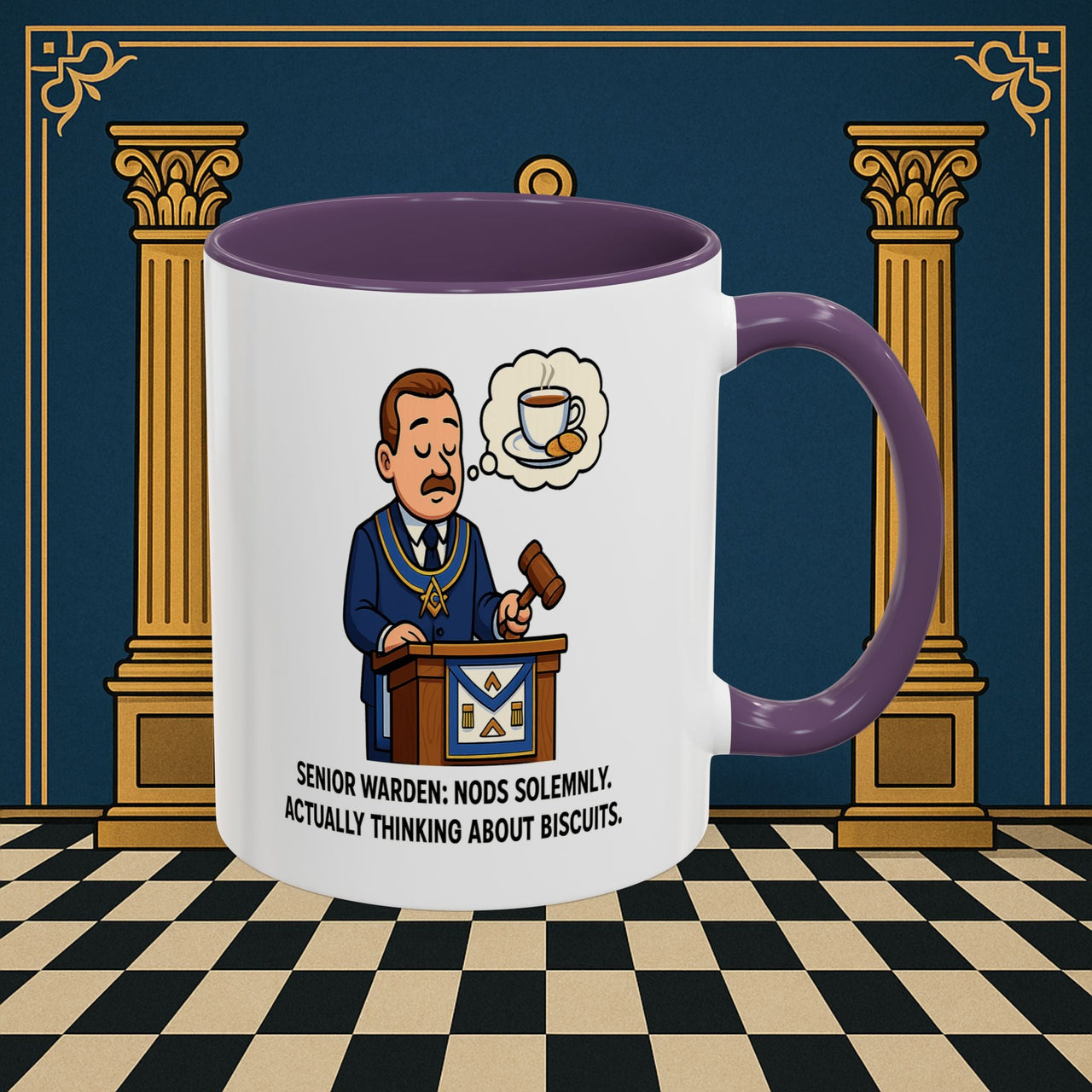 Masonic Mugs - Biscuits on the Brain - Senior Warden Printify