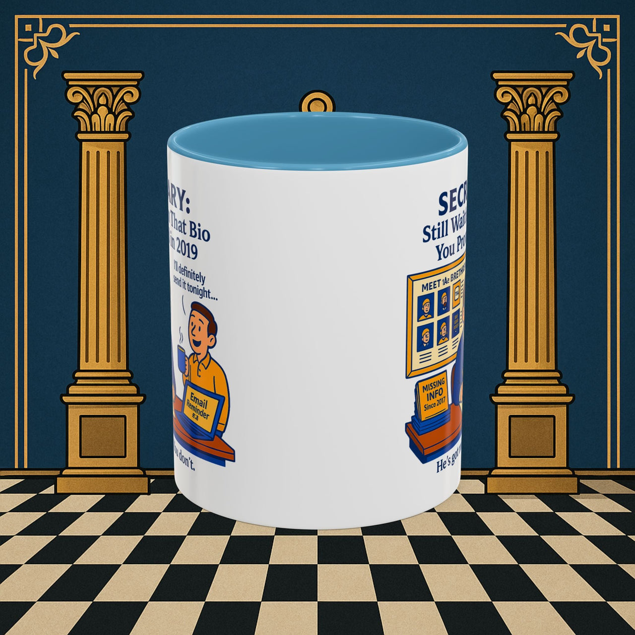 Masonic Mugs - Waiting Game - Secretary Printify