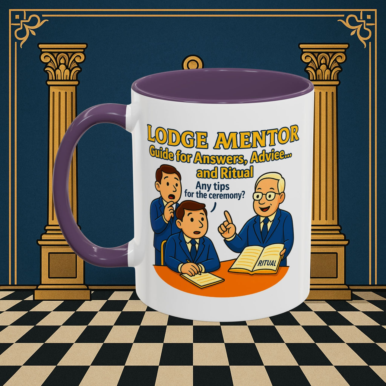 Masonic Mugs - Lodge Mentor: Fraternal Ritual Guidance, Lodge Mentor Printify