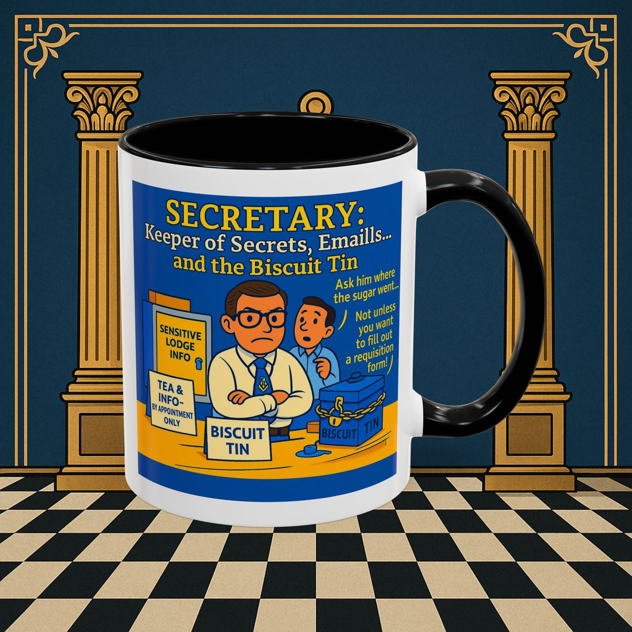 Masonic Mugs - Bureaucratic Biscuit Bouncer - Secretary Printify