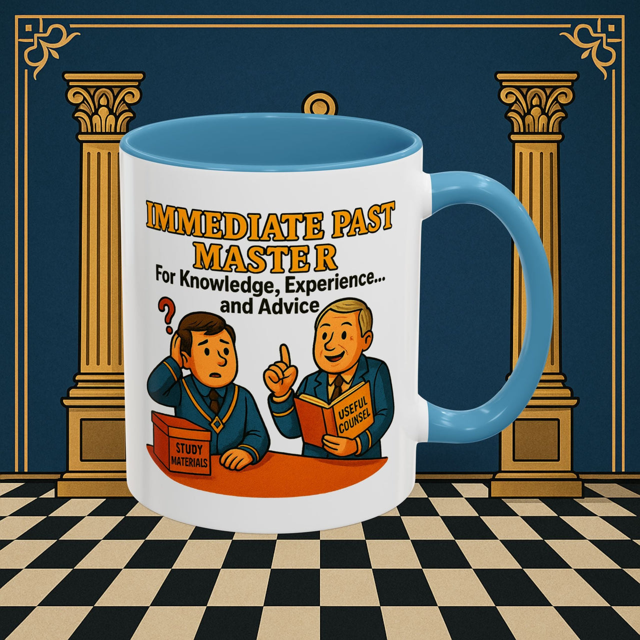 Masonic Mugs - Accent Coloured 11oz Mug - Wisdom Transfer Printify